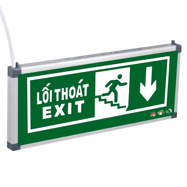 ĐÈN EXIT CHỈ XUỐNG CẦU THANG AED